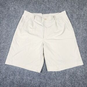 Under‎ Armour Performance Golf Shorts Mens 36 Cream Beige Pleated Polyester